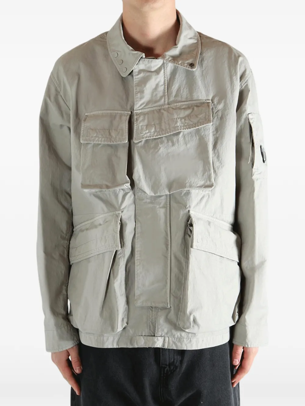 C.P. Company Lens twill jack met rits Beige