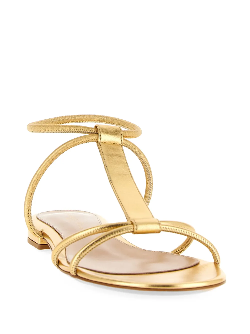 Gianvito Rossi Lilo elastic leather sandals Goud