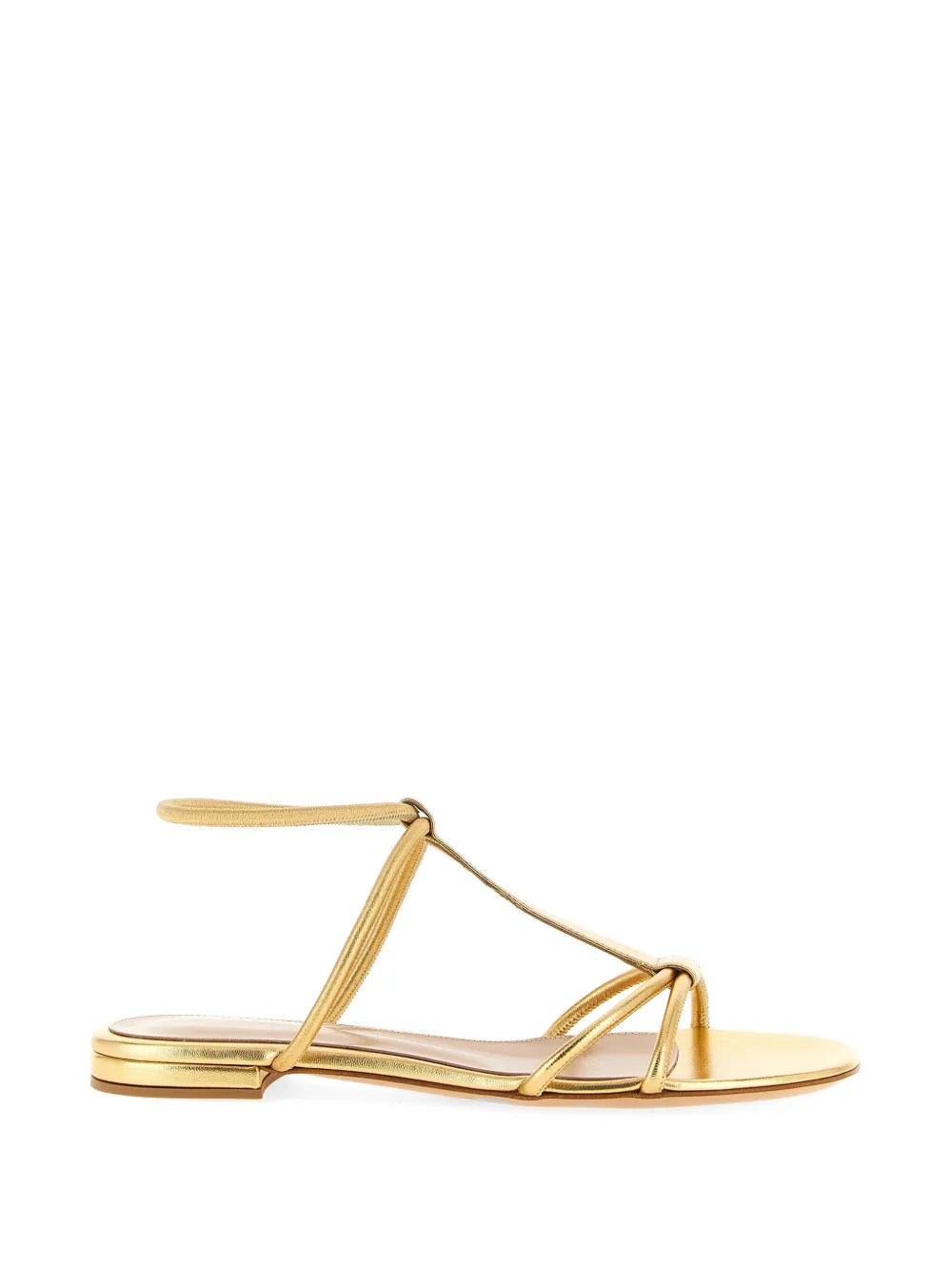 Gianvito Rossi Lilo elastic leather sandals Goud