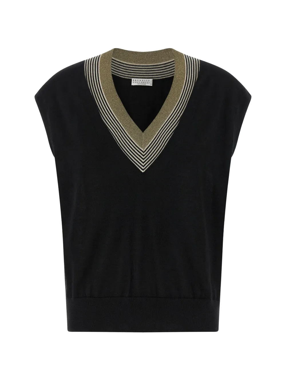 Brunello Cucinelli V-neck striped vest - Nero