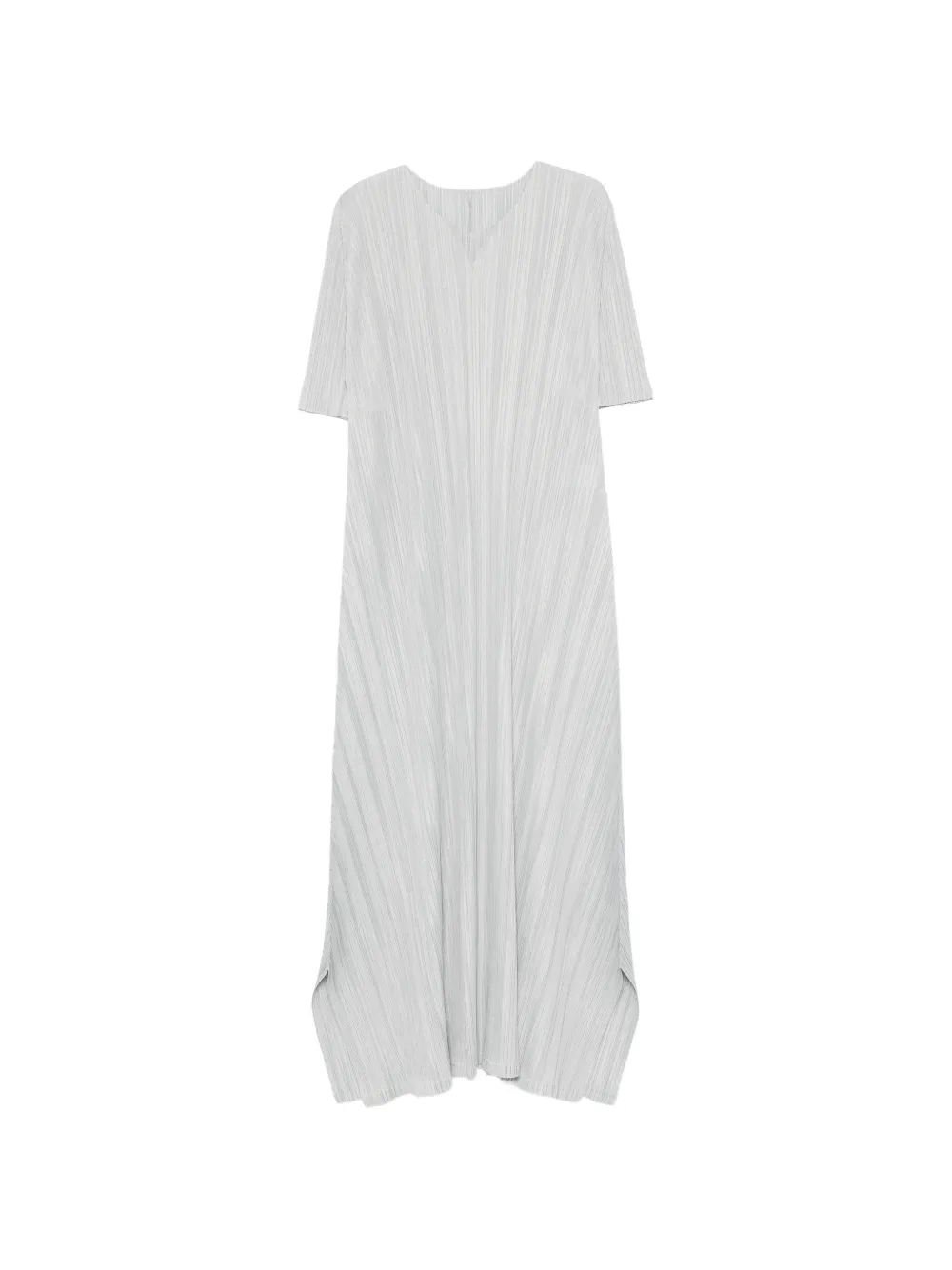 Pleats Please Issey Miyake pleated V-neck mididress Grijs