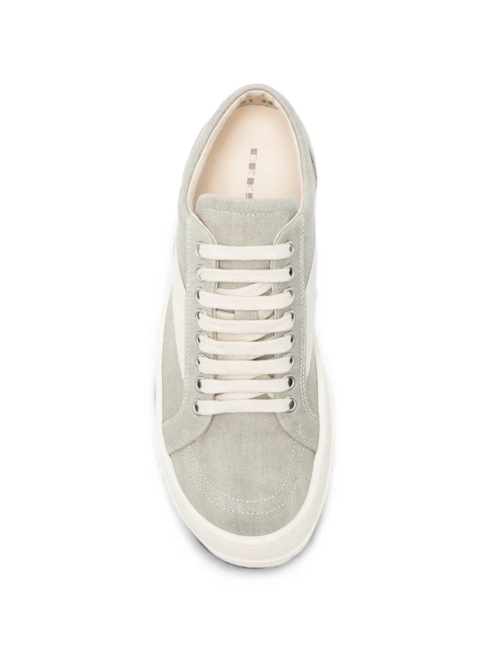 Rick Owens DRKSHDW Vintage lace-up panelled cotton sneakers Grijs