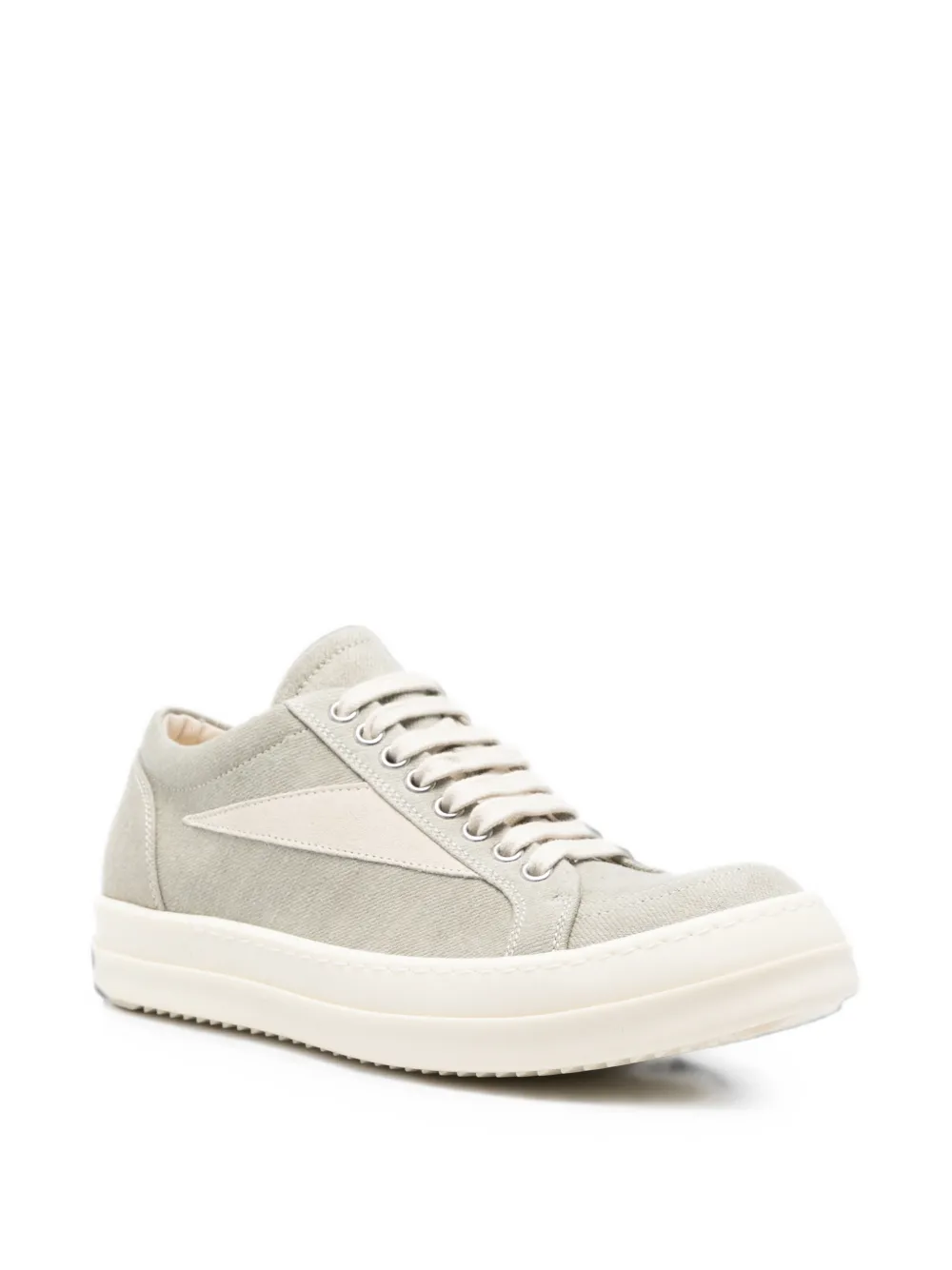 Rick Owens DRKSHDW Vintage lace-up panelled cotton sneakers Grijs
