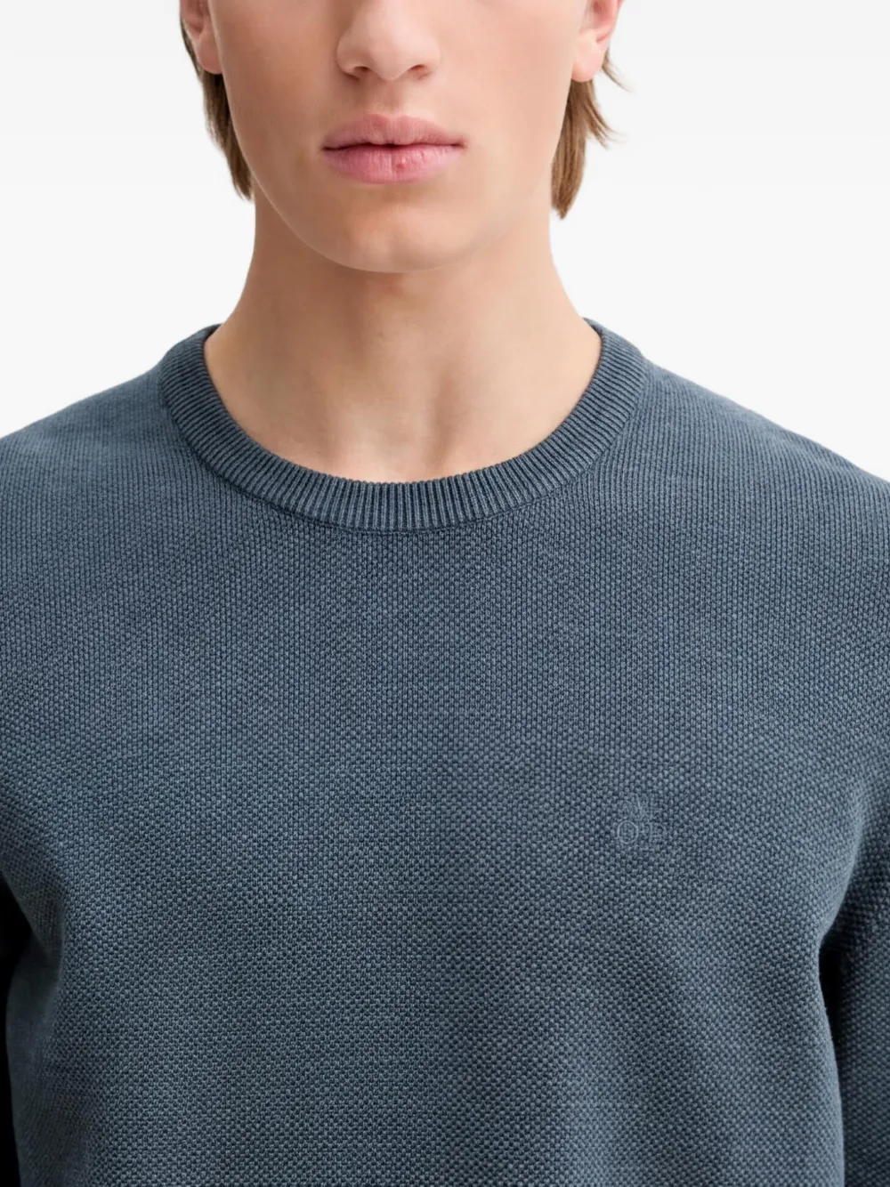 Marc O'Polo Sweater met borduurwerk en ronde hals Blauw