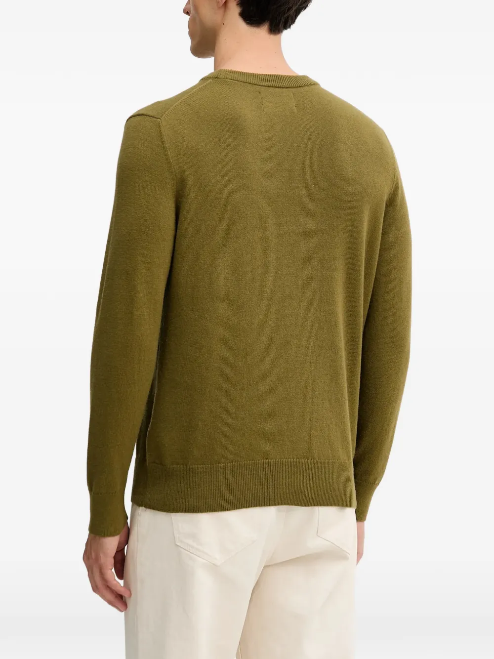 Marc O'Polo round-neck logo-embroidery sweatshirt Groen
