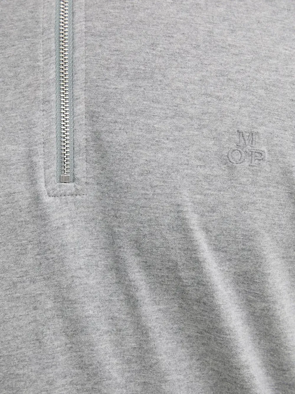 Marc O'Polo DFC poloshirt met rits en lange mouwen Grijs