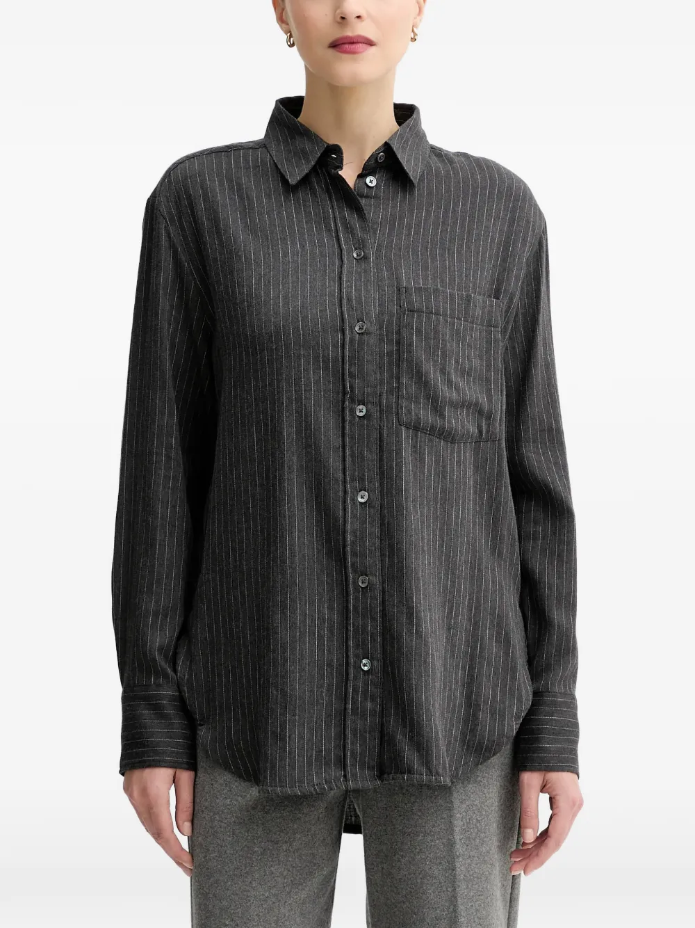 Marc O'Polo pinstripe-pattern patch-pocket shirt