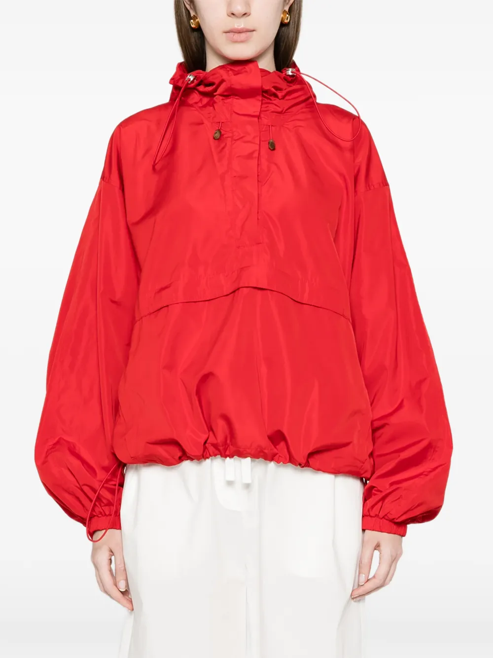  Róhe Hooded Drawstring Jacket - Red 