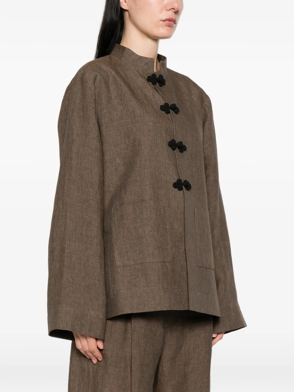  Róhe Appliqué Pocket Jacket - Brown 
