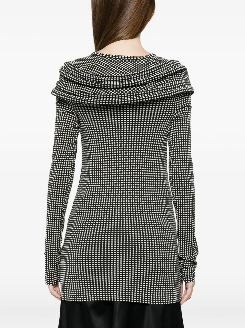 Junya Watanabe Top met stippen en diepe hals Zwart