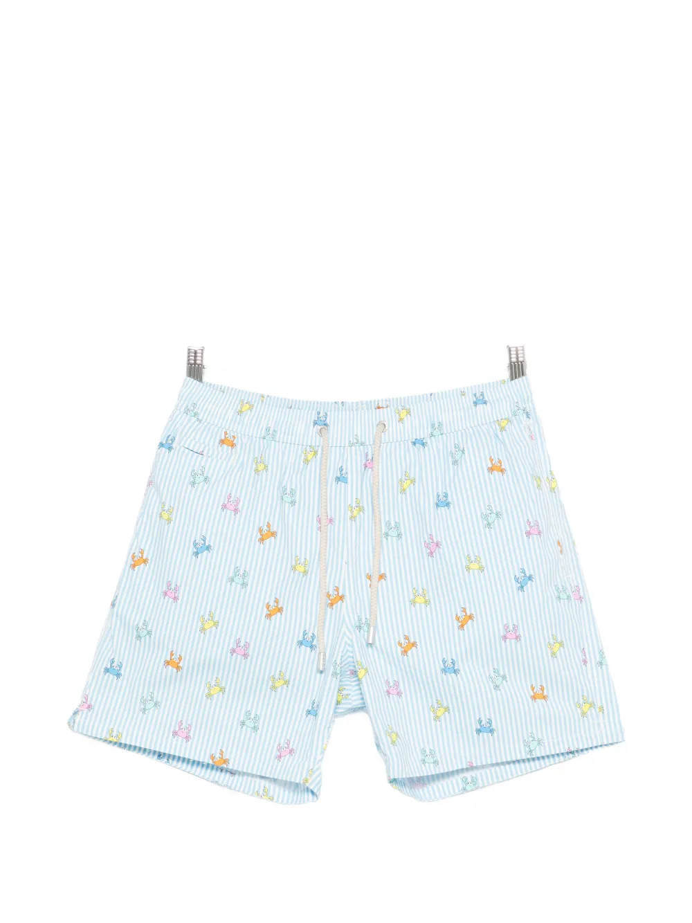 MC2 Saint Barth Lighting striped crab-print swim shorts - Blu