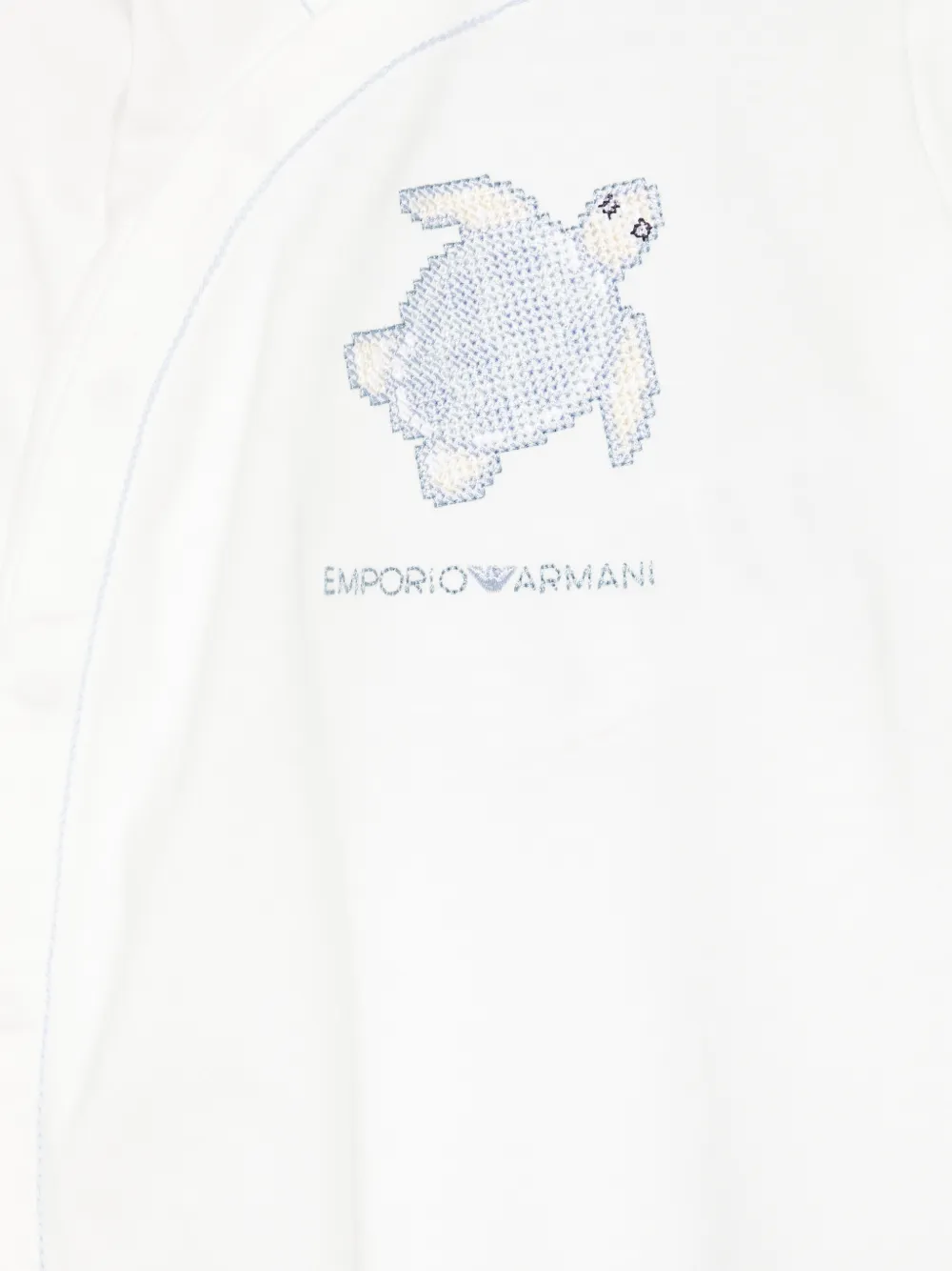 Emporio Armani Kids Pyjama met geborduurd logo Wit
