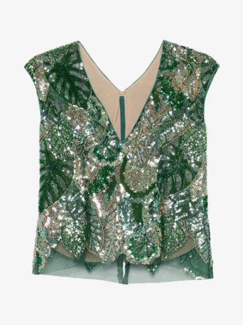 DE SANTIS haut orné de sequins à col v
