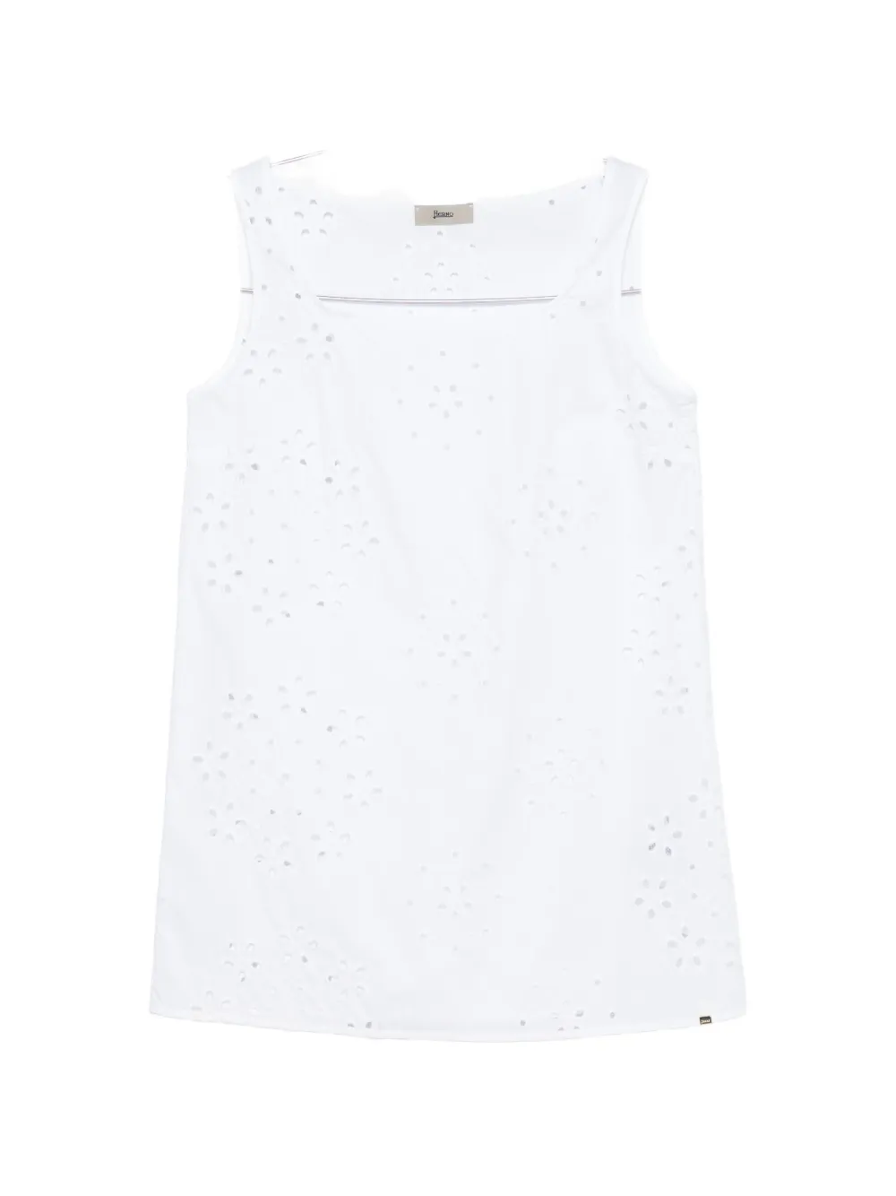 Herno eyelet square-neck top - Bianco