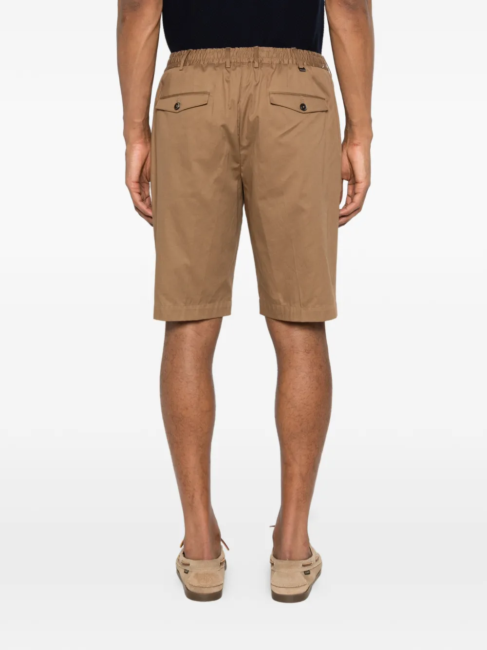 PT Torino Geplooide shorts met knopen Beige