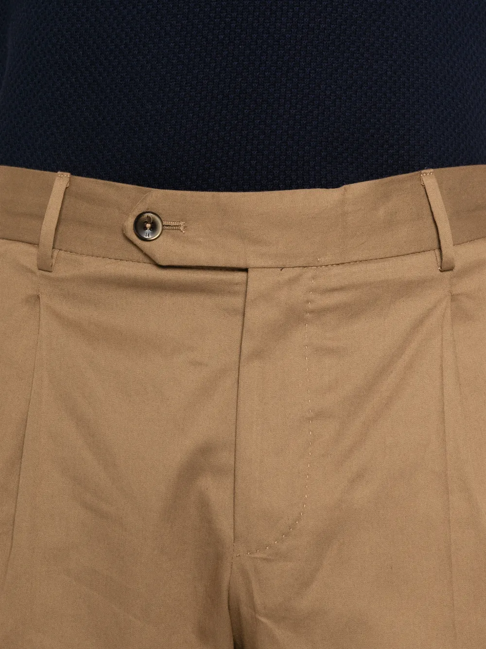 PT Torino Geplooide shorts met knopen Beige