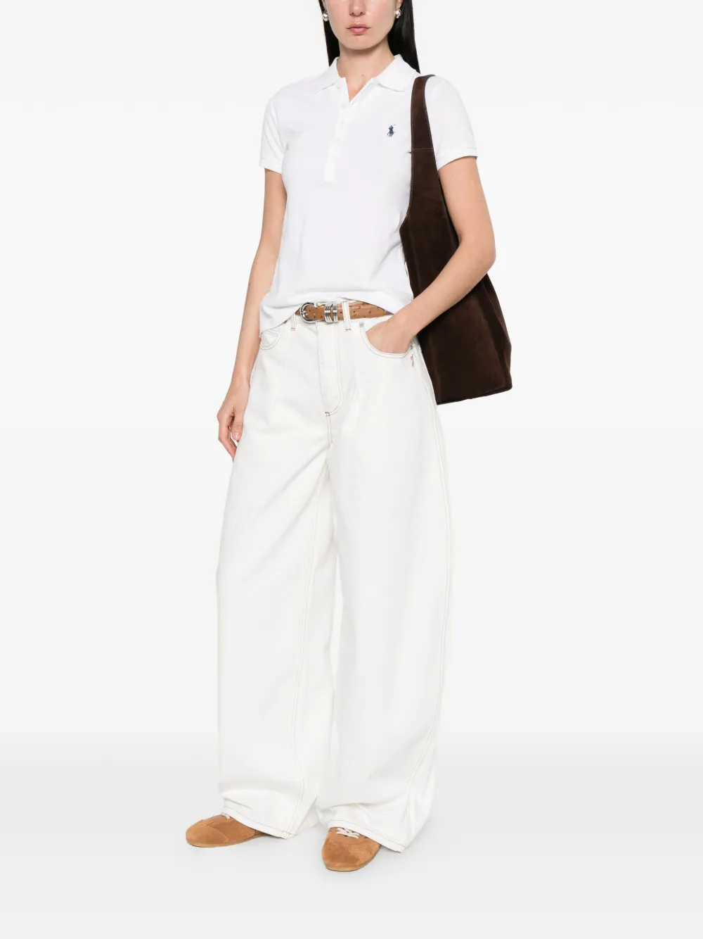 Polo Ralph Lauren Polotop met geborduurd logo Beige