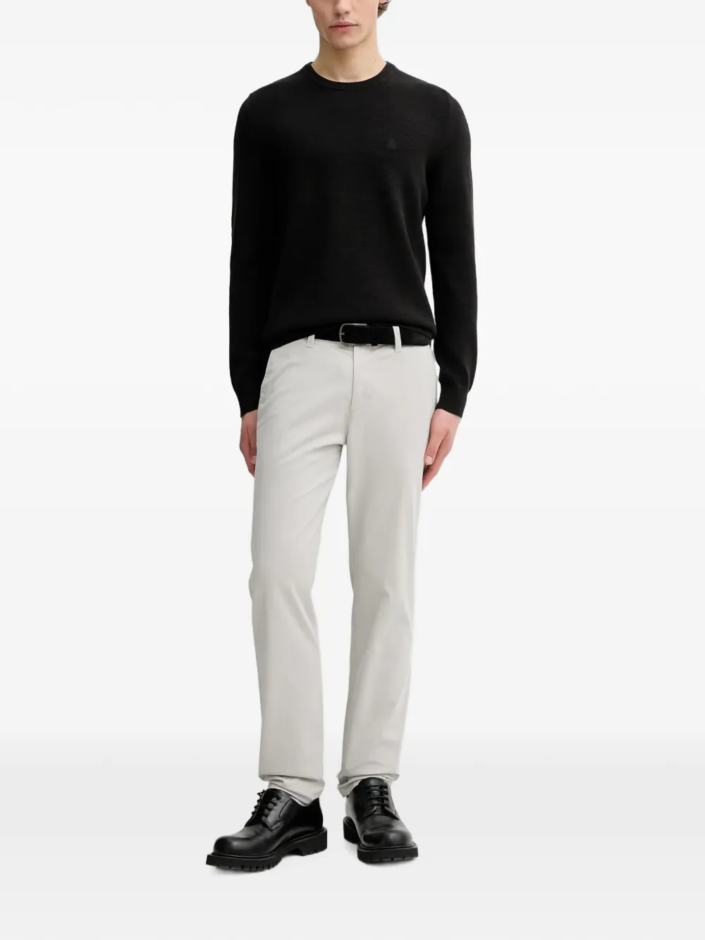 Marc O'Polo logo-embroidered chino trousers Grijs