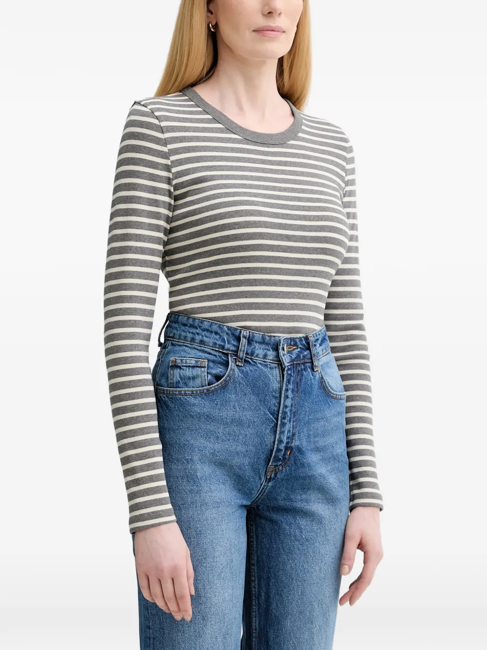 Marc O'Polo striped long-sleeve T-shirt - Grau