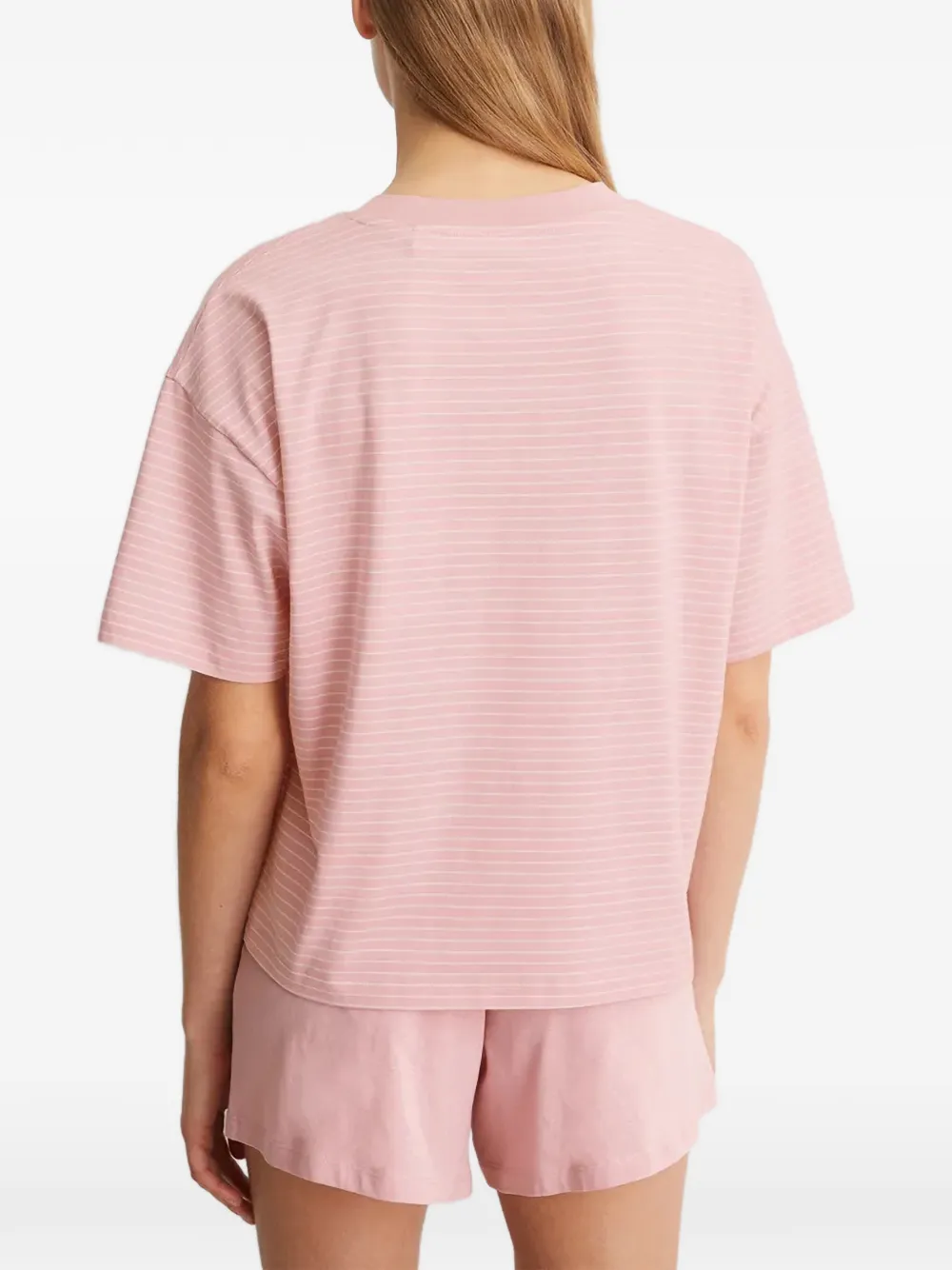 Marc O'Polo MIX & MATCH katoenen gestreepte pyjama met geborduurd logo Roze
