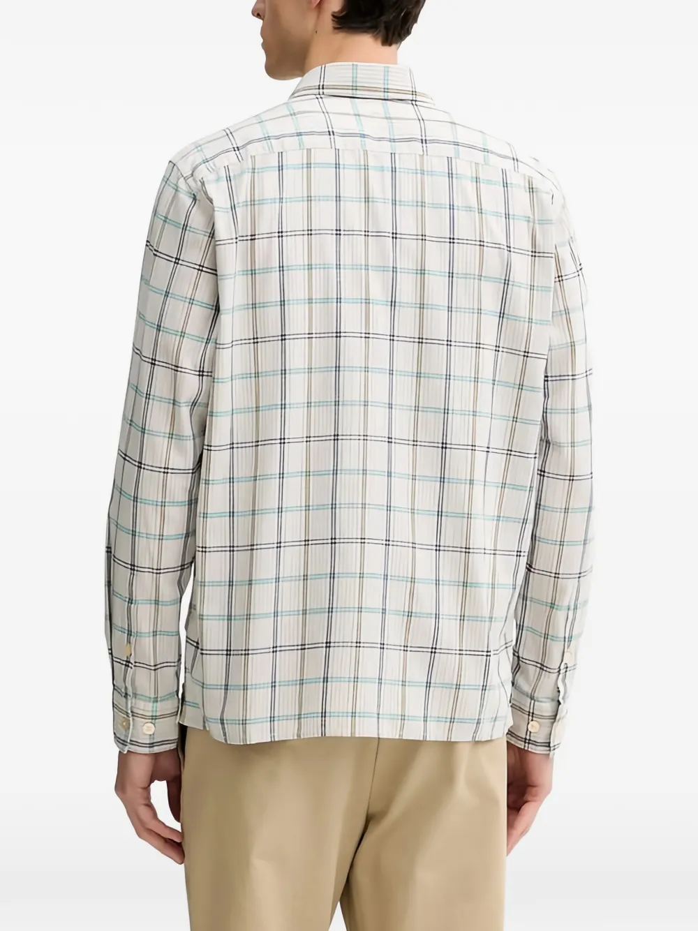 Marc O'Polo Geruit overhemd Beige