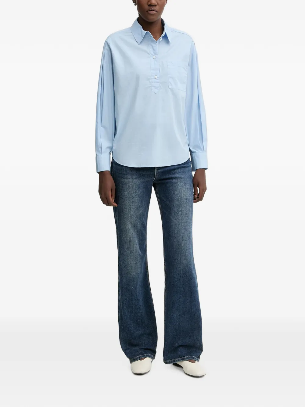 Marc O'Polo Blouse met borstzak Blauw