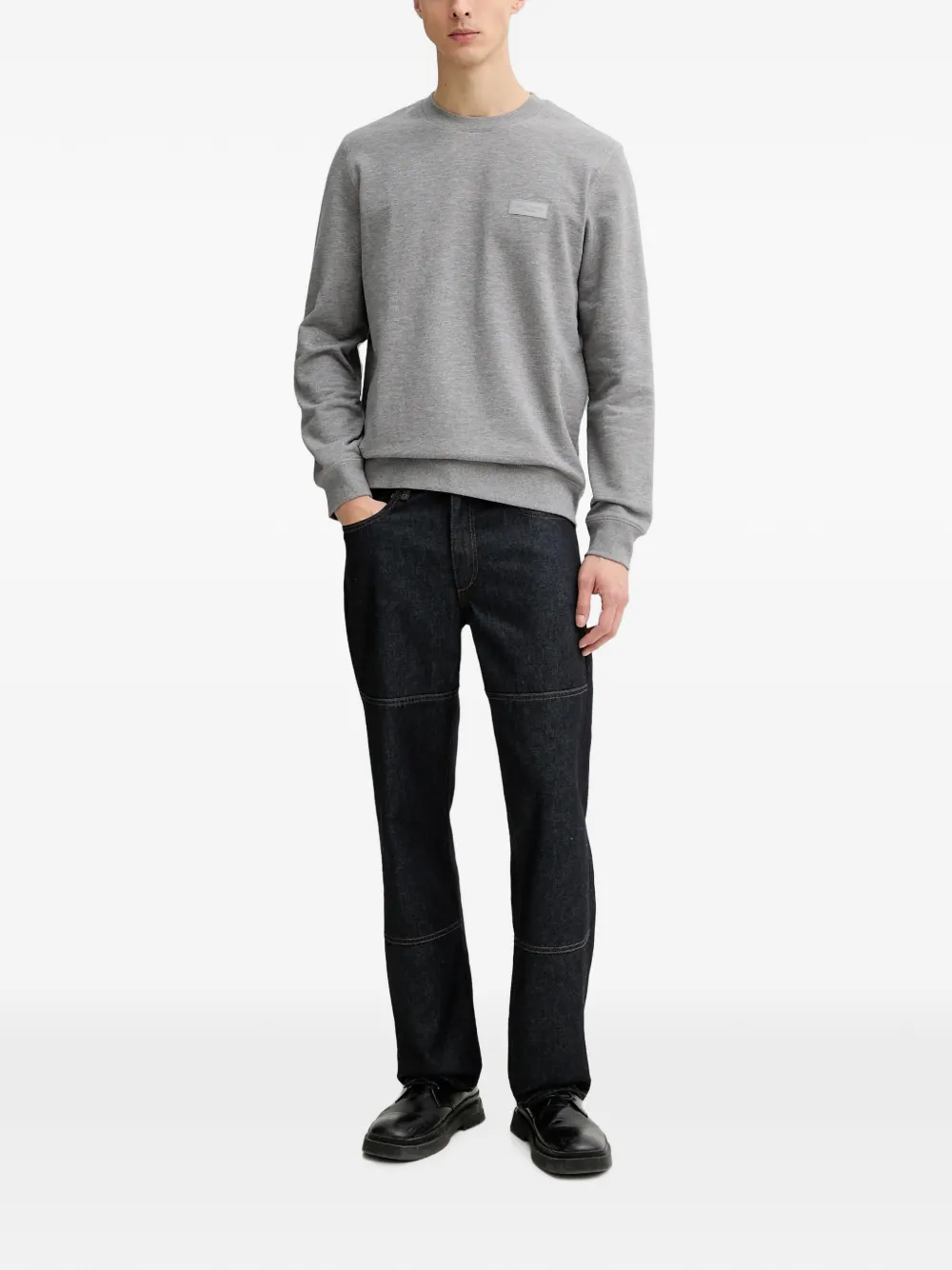 Marc O'Polo Sweater met logopatch Grijs