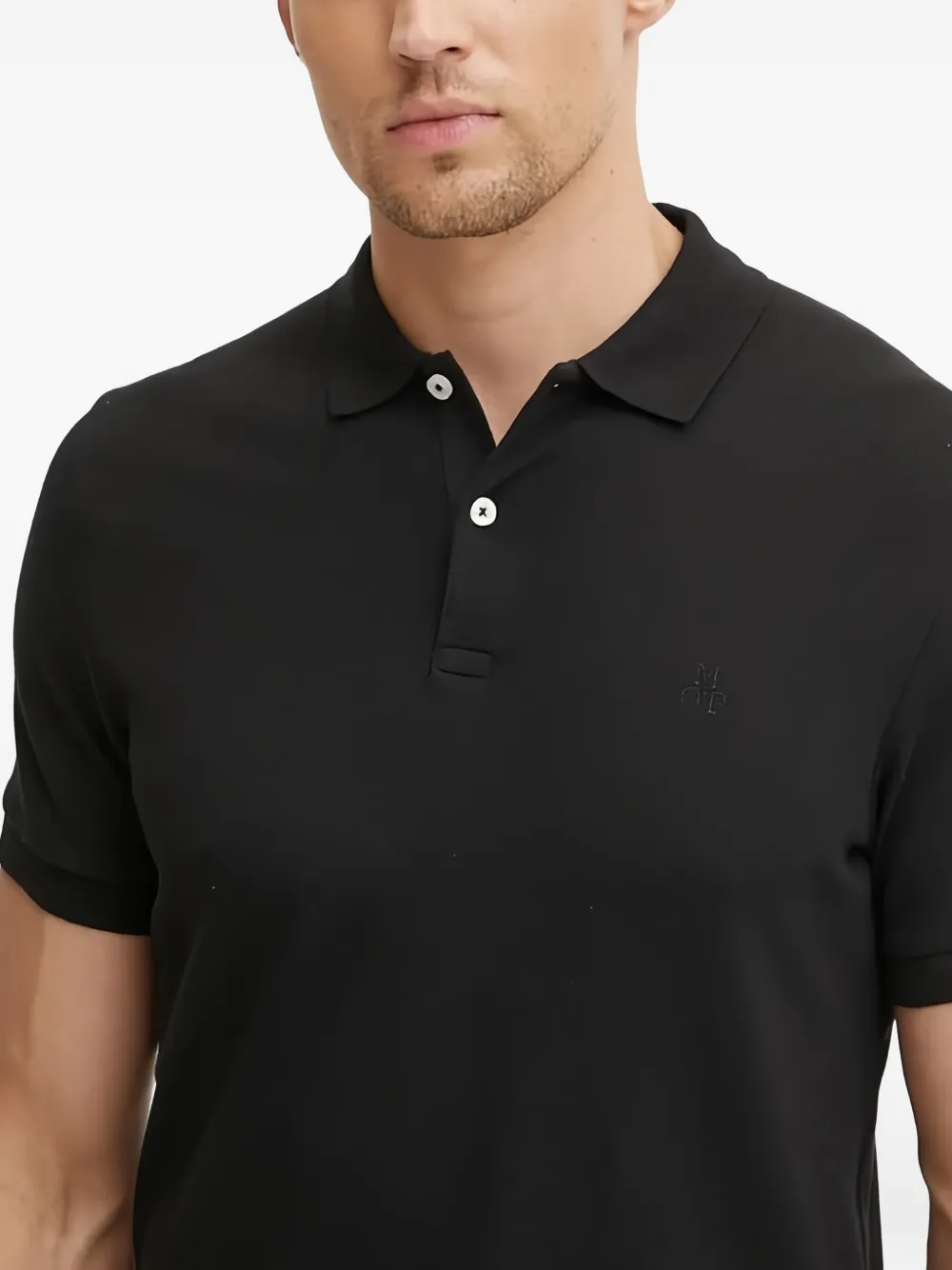 Marc O'Polo Poloshirt met knopen Zwart