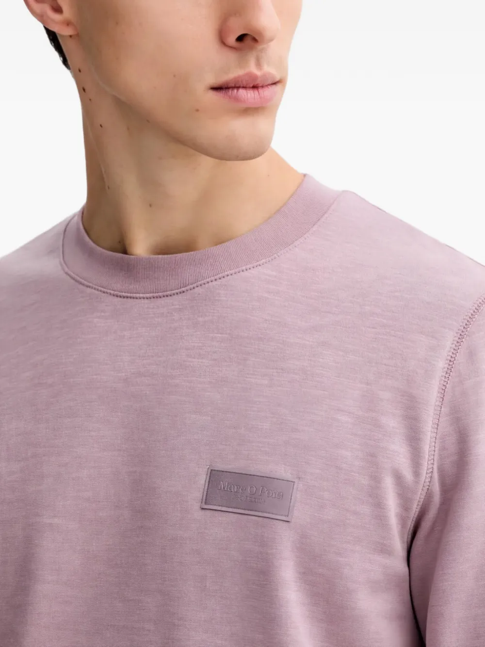 Marc O'Polo Sweater met logo-patch en ronde hals Roze