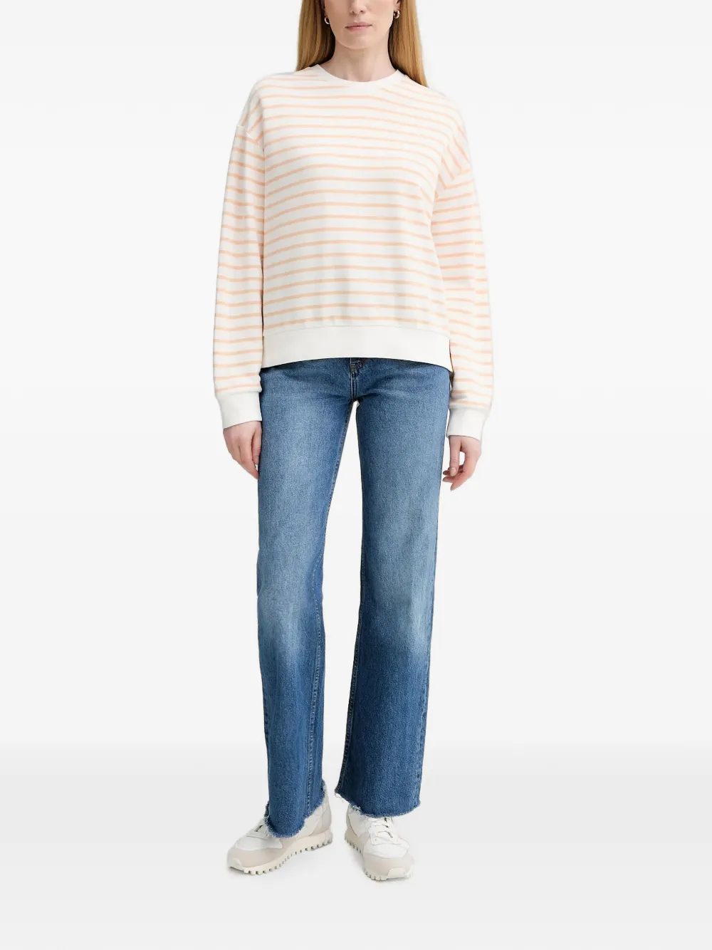 Marc O'Polo Gestreepte sweater Wit
