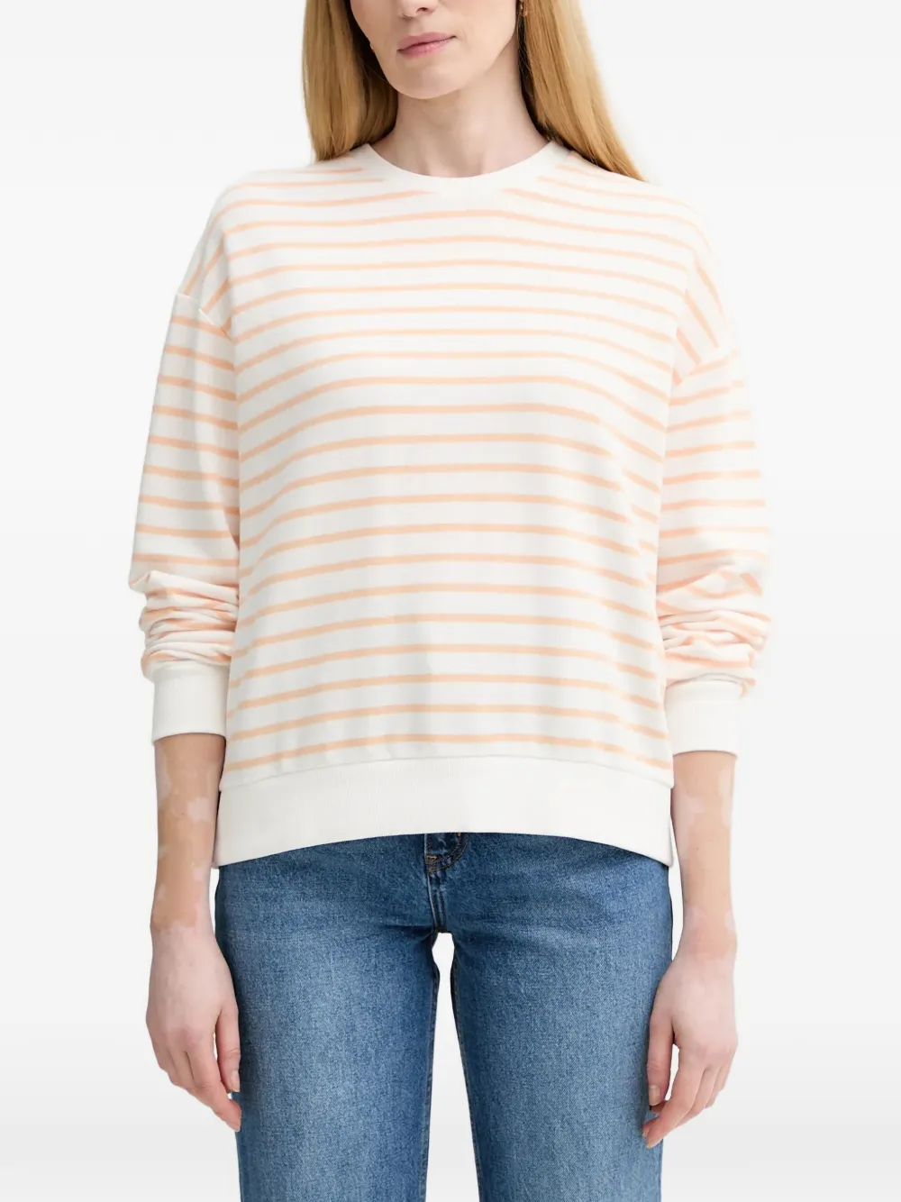 Marc O'Polo Gestreepte sweater Wit