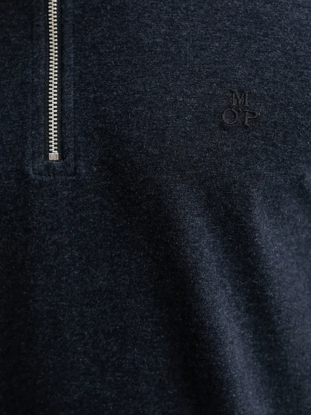 Marc O'Polo Poloshirt met lange mouwen en rits Blauw