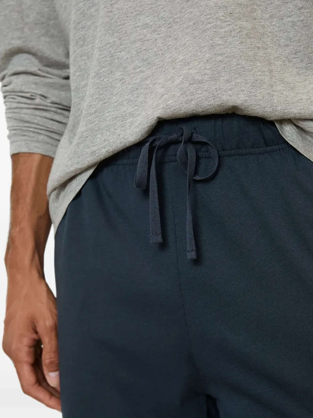 Marc O'Polo MIX & MATCH pyjama met trekkoord en logoprint Grijs