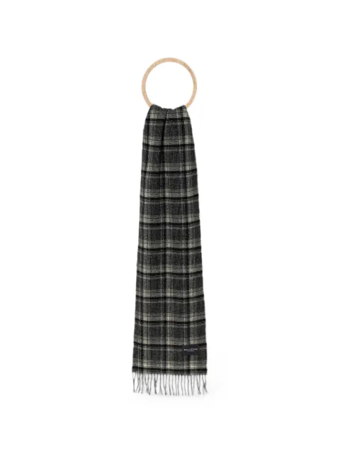 Marc O'Polo plaid fringed scarf