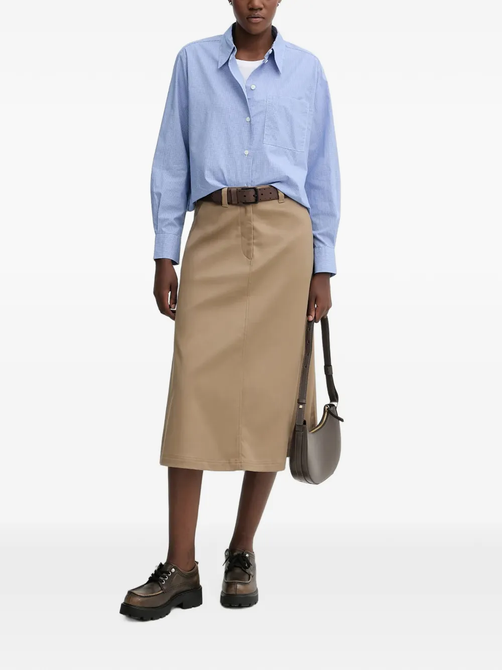 Marc O'Polo Button-down blouse met zak Blauw