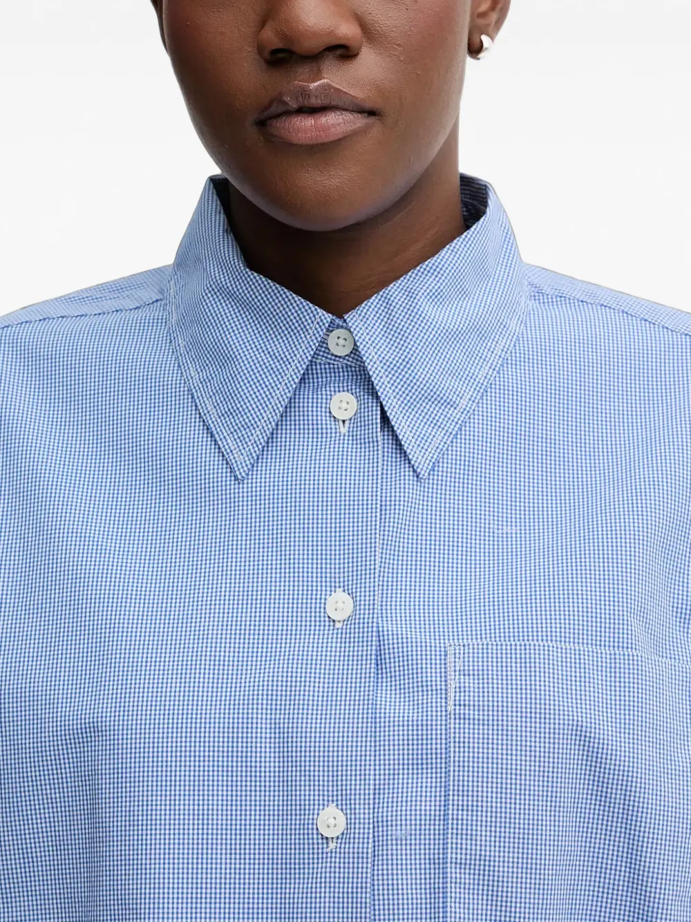 Marc O'Polo Button-down blouse met zak Blauw