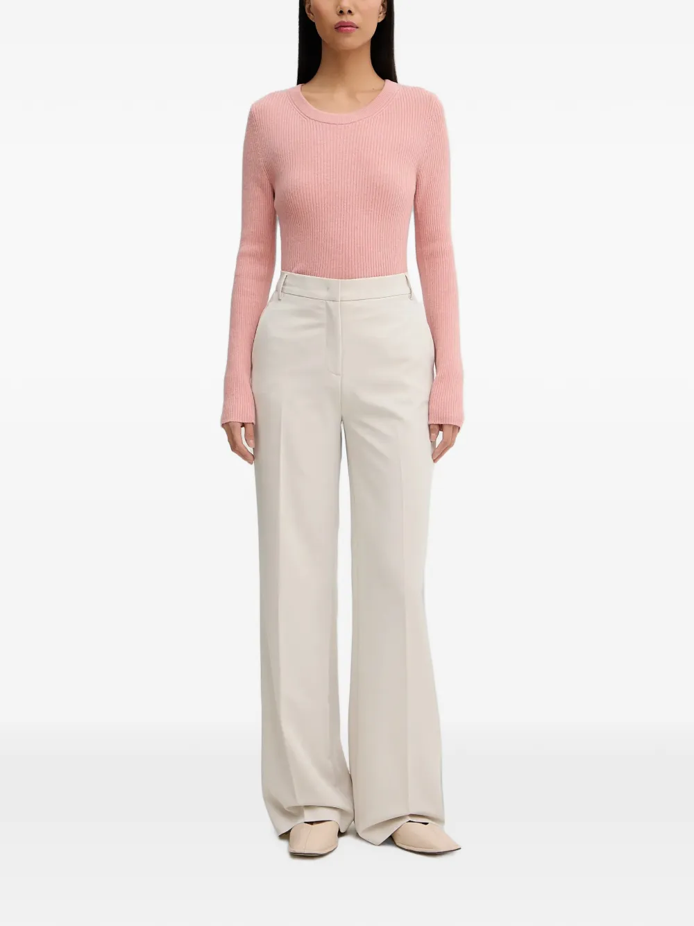 Marc O'Polo ribbed-knit sweater Roze