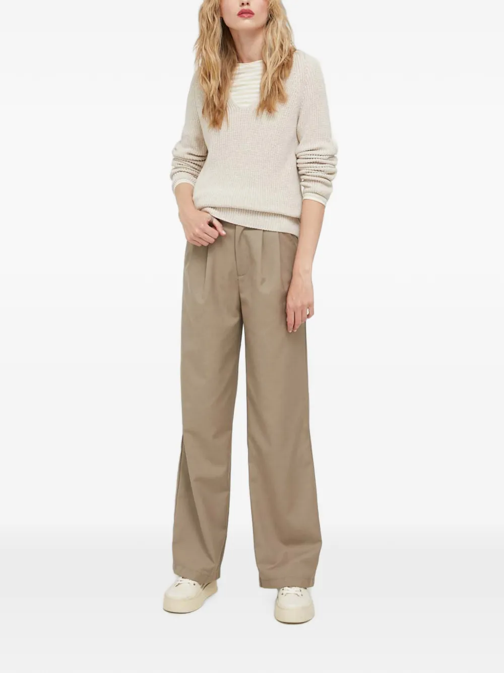 Marc O'Polo Trui met ronde hals en raglan mouwen Beige