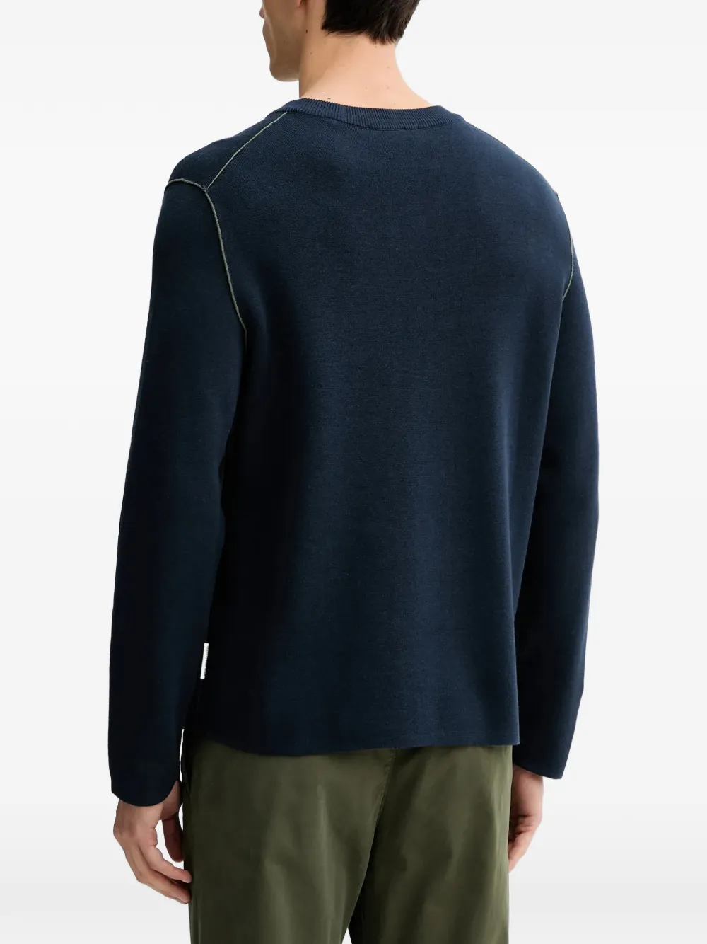 Marc O'Polo Gebreide trui met ronde hals en stiksels Blauw
