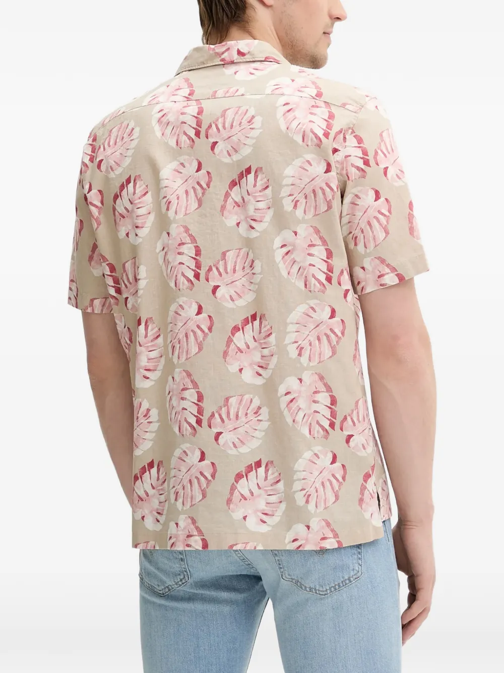 Marc O'Polo Overhemd met bladerprint Beige