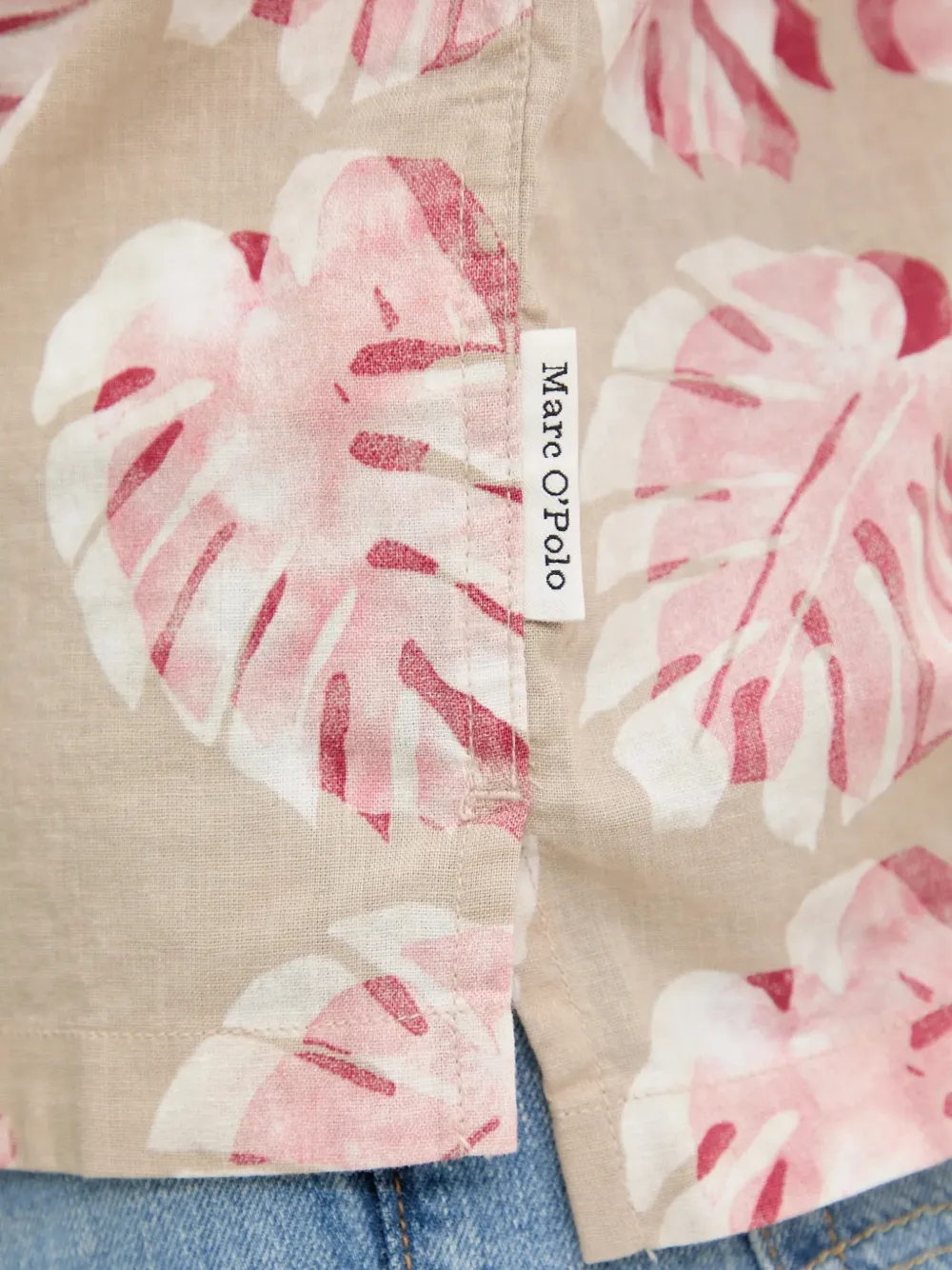 Marc O'Polo Overhemd met bladerprint Beige