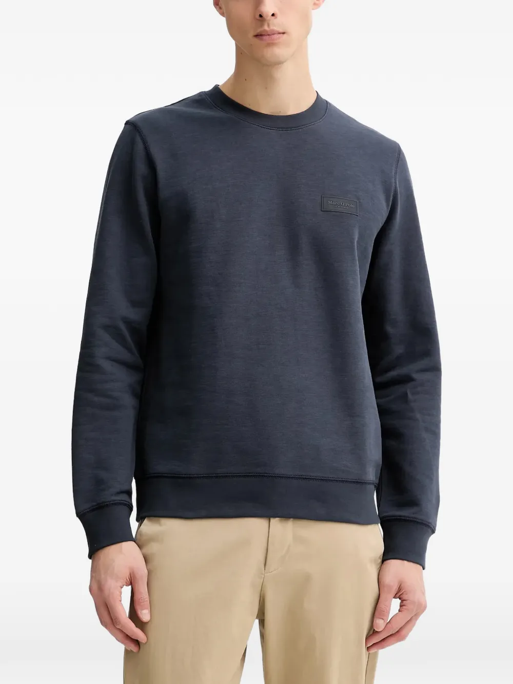 Marc O'Polo crewneck patch-detail sweatshirt - Blu