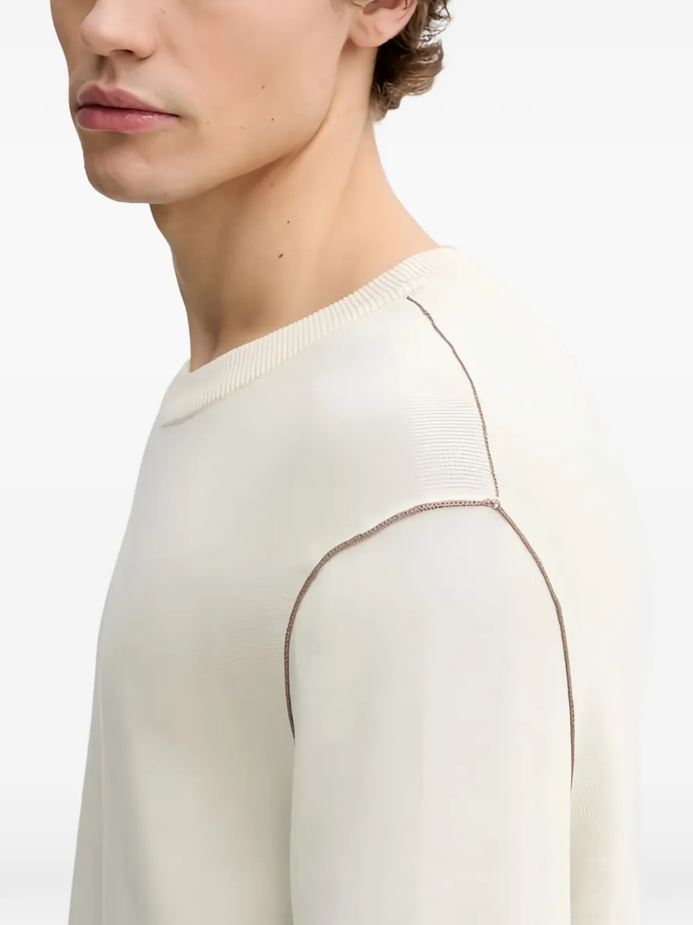 Marc O'Polo Trui met stikseldetail Beige