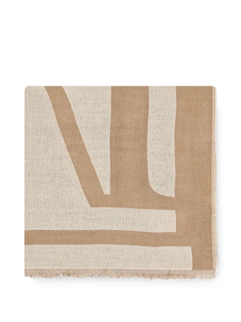 Marc O'Polo logo-print frayed scarf - Toni neutri
