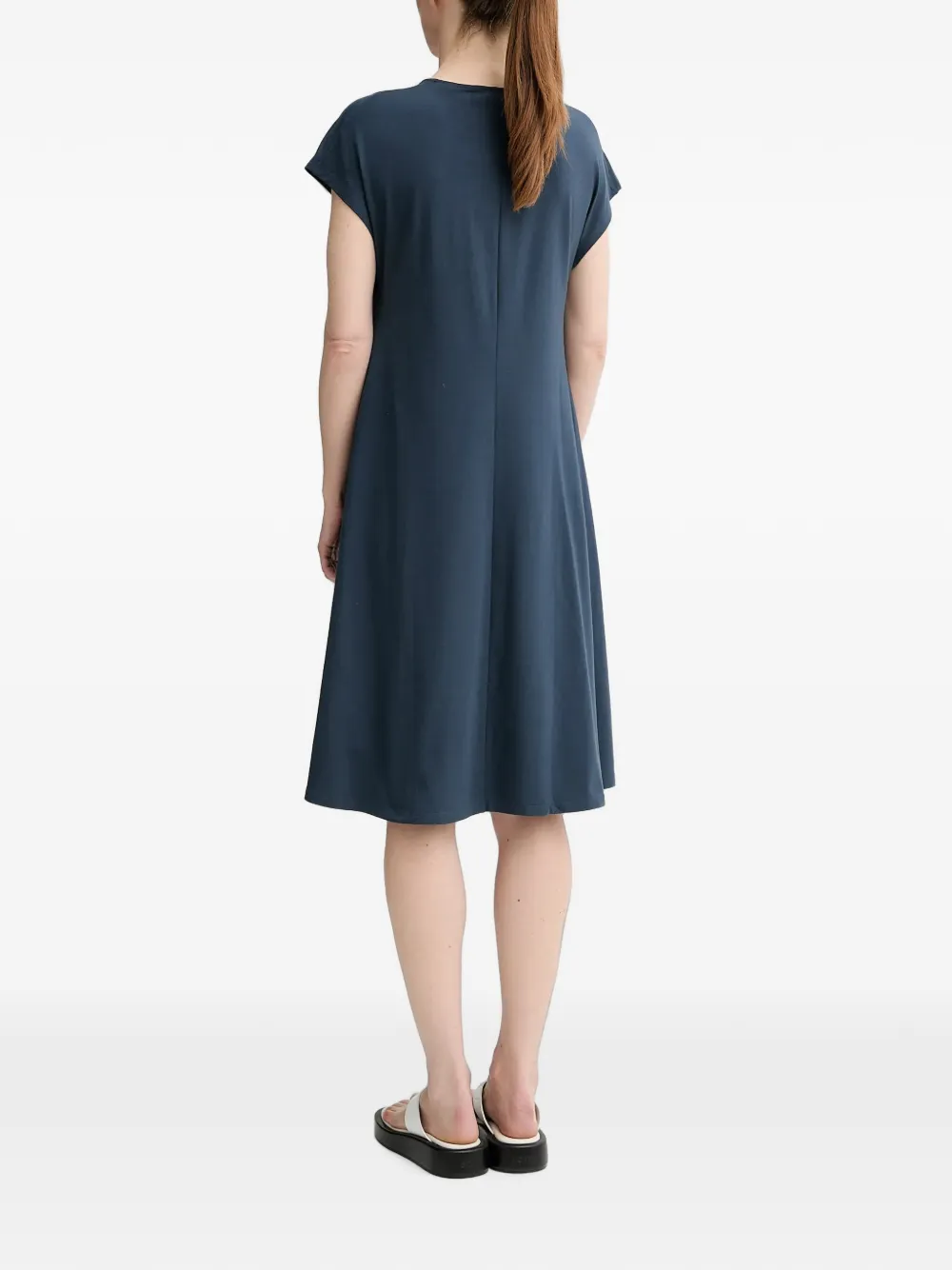 Marc O'Polo Midi-jurk met V-hals Blauw