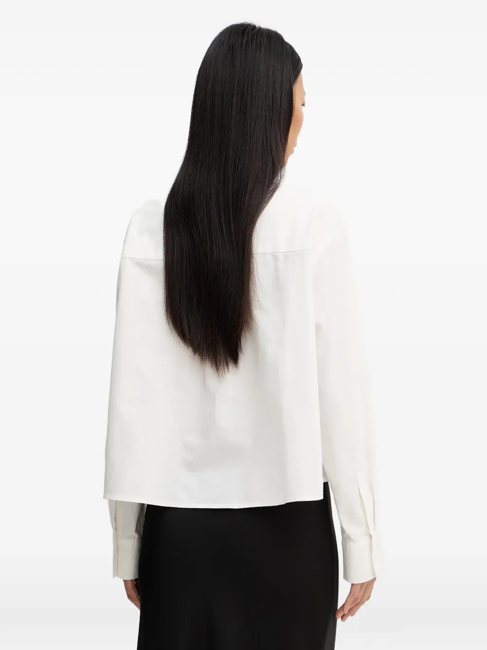 Marc O'Polo cropped cotton shirt Wit