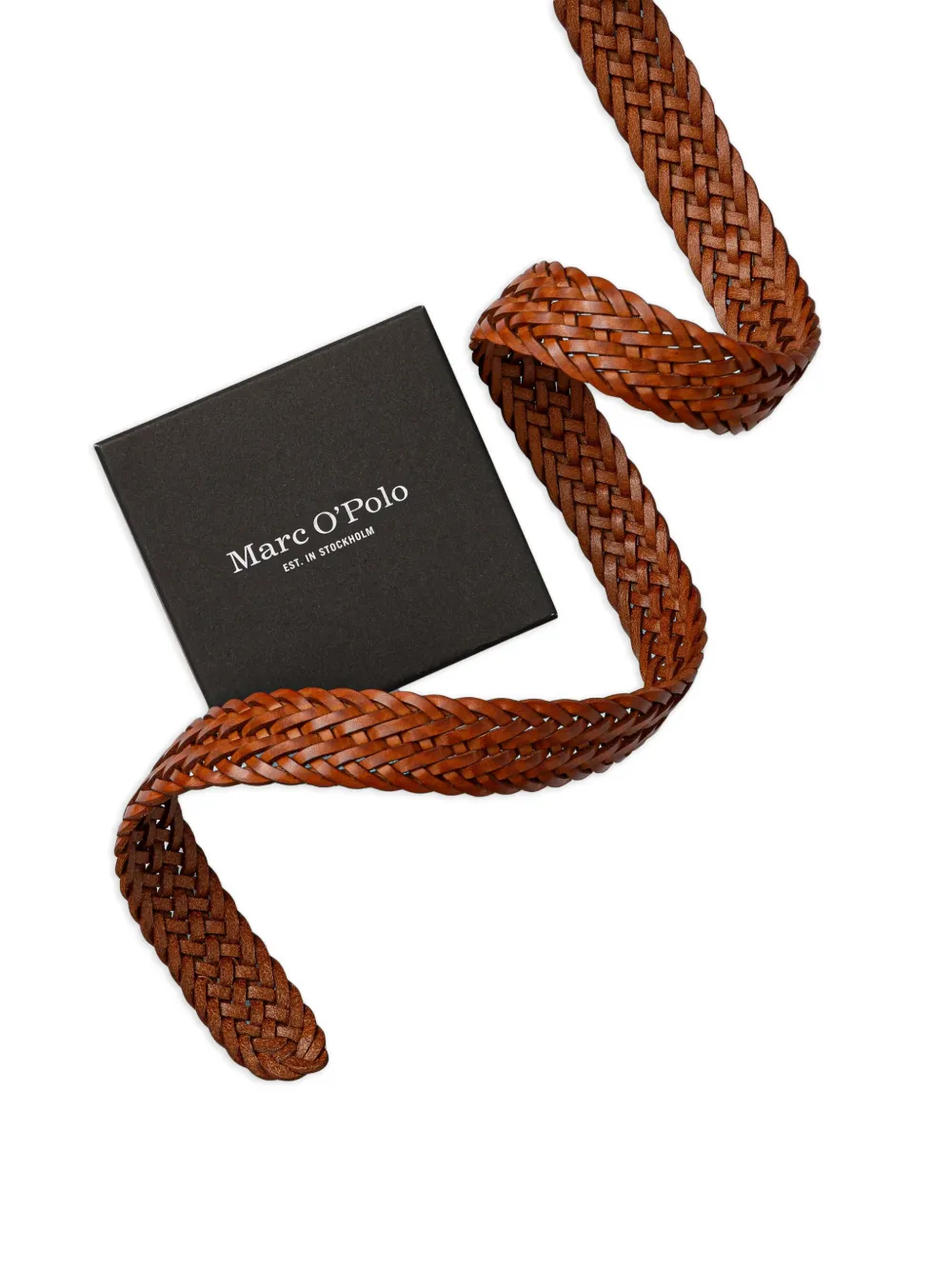 Marc O'Polo Leren riem Bruin