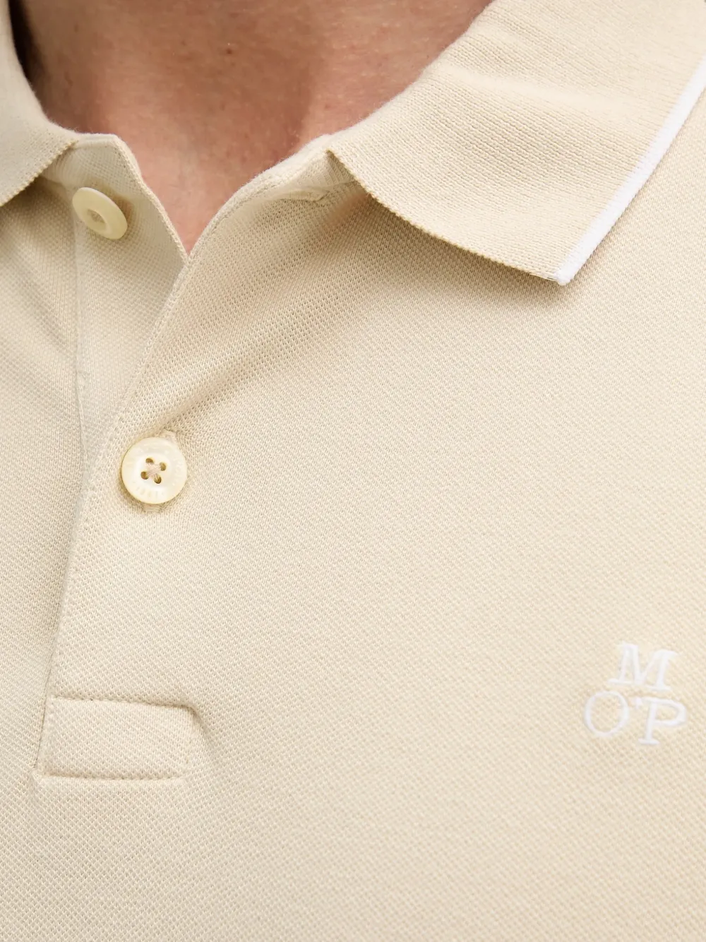 Marc O'Polo Poloshirt met logo Beige