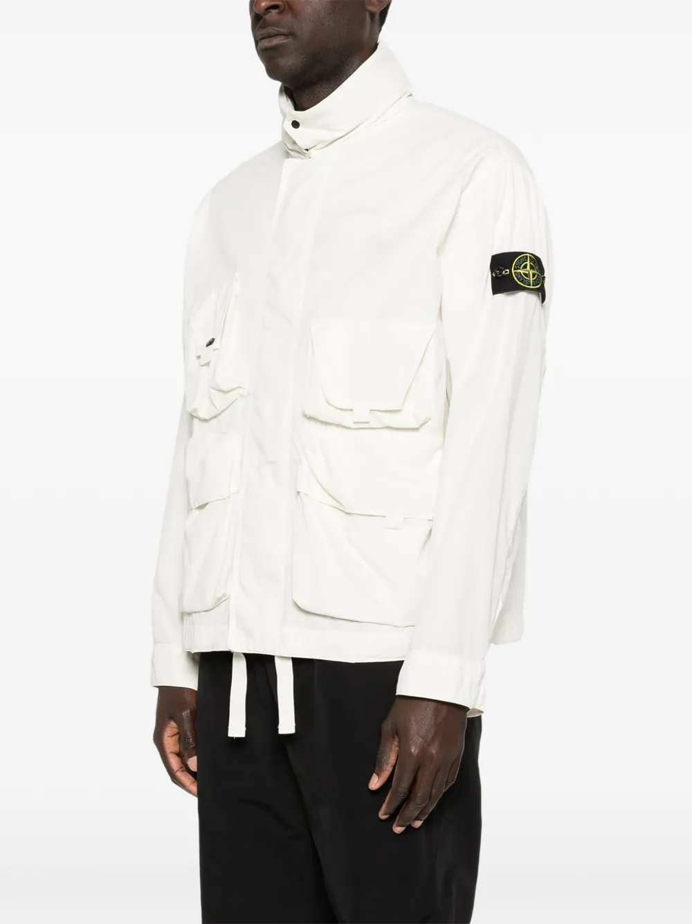  Stone Island Giacca Con Zip E Tasche - Bianco 