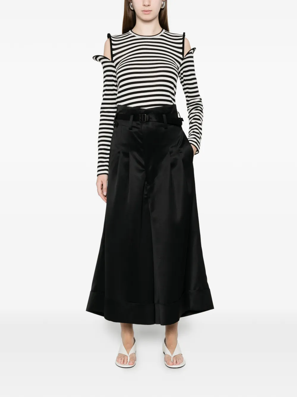 Junya Watanabe Gestreept T-shirt Zwart